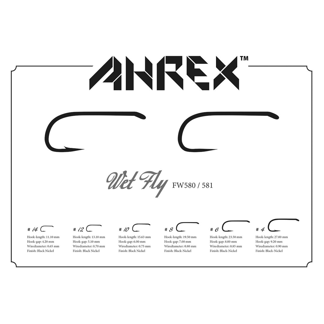 Ahrex FW 580 Wet Fly Hook Barbed
