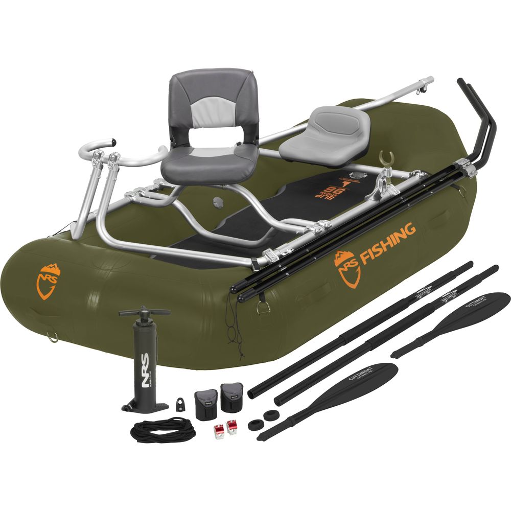 NRS Slipstream 96 Fishing Raft Olive Deluxe Package Madison River
