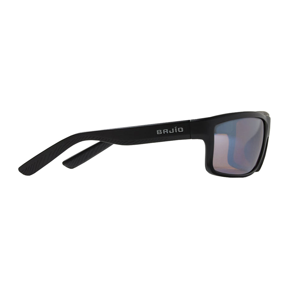 Bajio Sunglasses Nippers Black Matte Cuda Silver Mirror