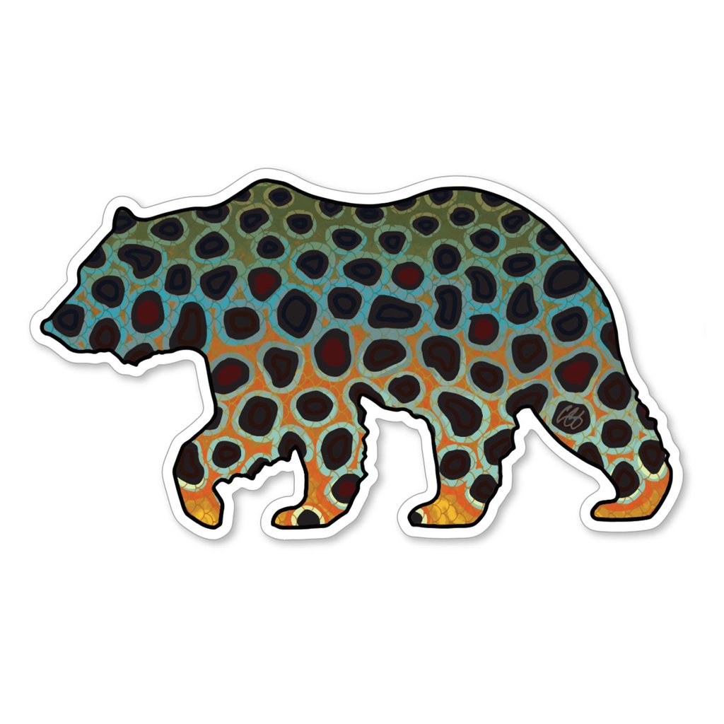 Bear Brown Trout Sticker