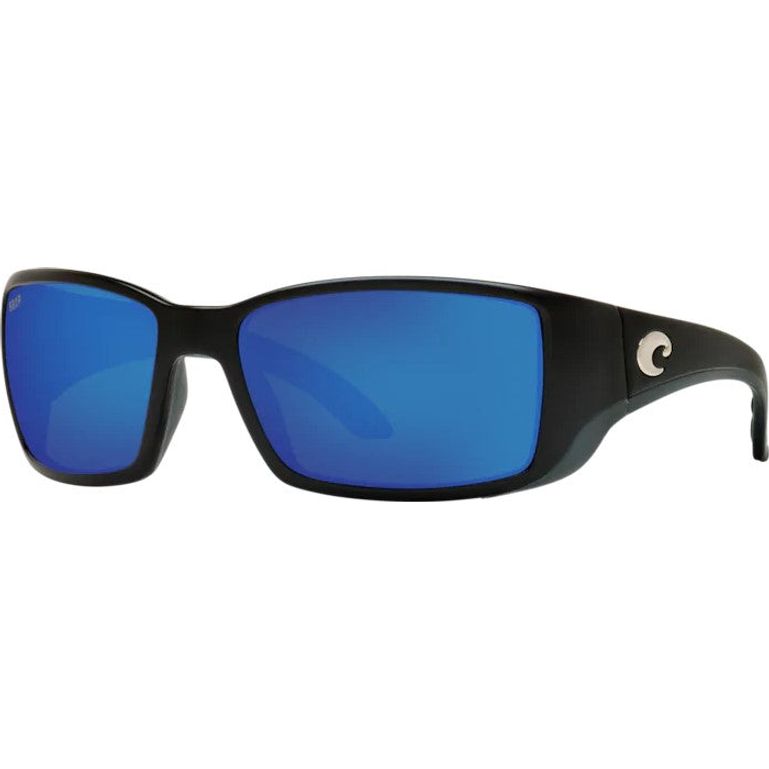 Costa Blackin Sunglasses Matte Black Blue Mirror 580P