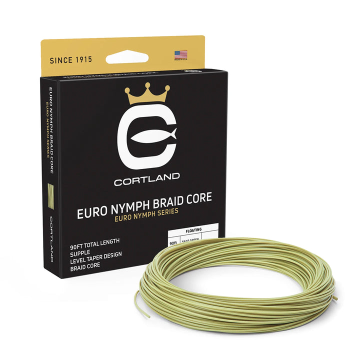 Cortland Euro Nymph Braid Core Line .022 Sage Green