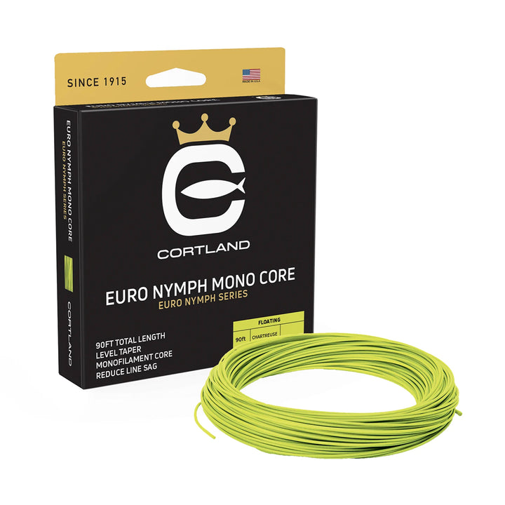 Cortland Hi Vis Euro Nymph Braid Core Line .022 Chartreuse