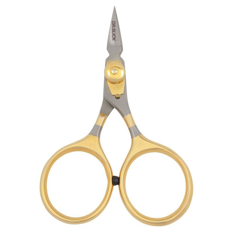 Dr. Slick Arrow Razor Scissor, 3-3/4", Gold Loops, Adjustable Tension, Straight