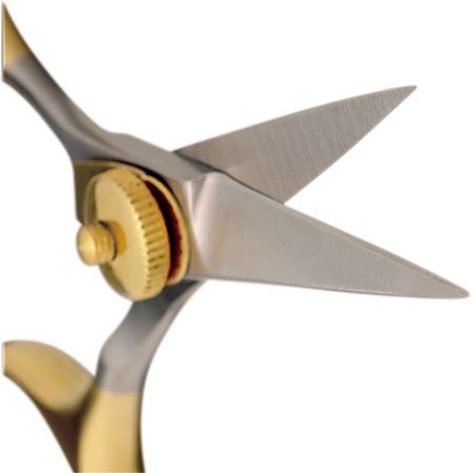 Dr. Slick Hair Razor Scissor, 4-1/2", Gold Loops, Adjustable Tension, Straight
