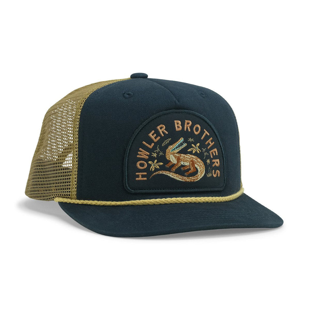 Howler Bros Structured Snapback Hats Lazy Gators : Navy