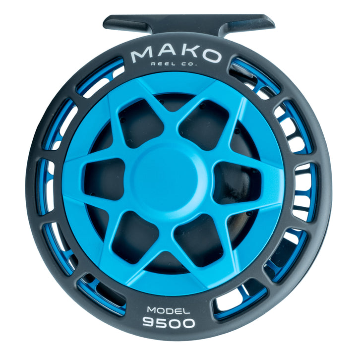 Mako 9500-810 Inshore Fly Reel Matte Turquoise on Black Left Hand