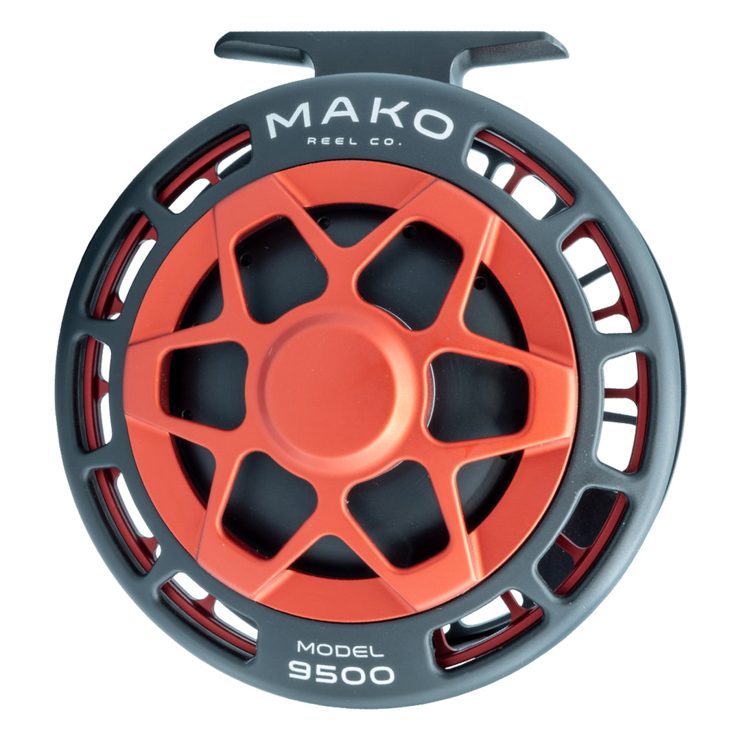 Mako 9500-810 Inshore Fly Reel Matte Red on Black Left Hand