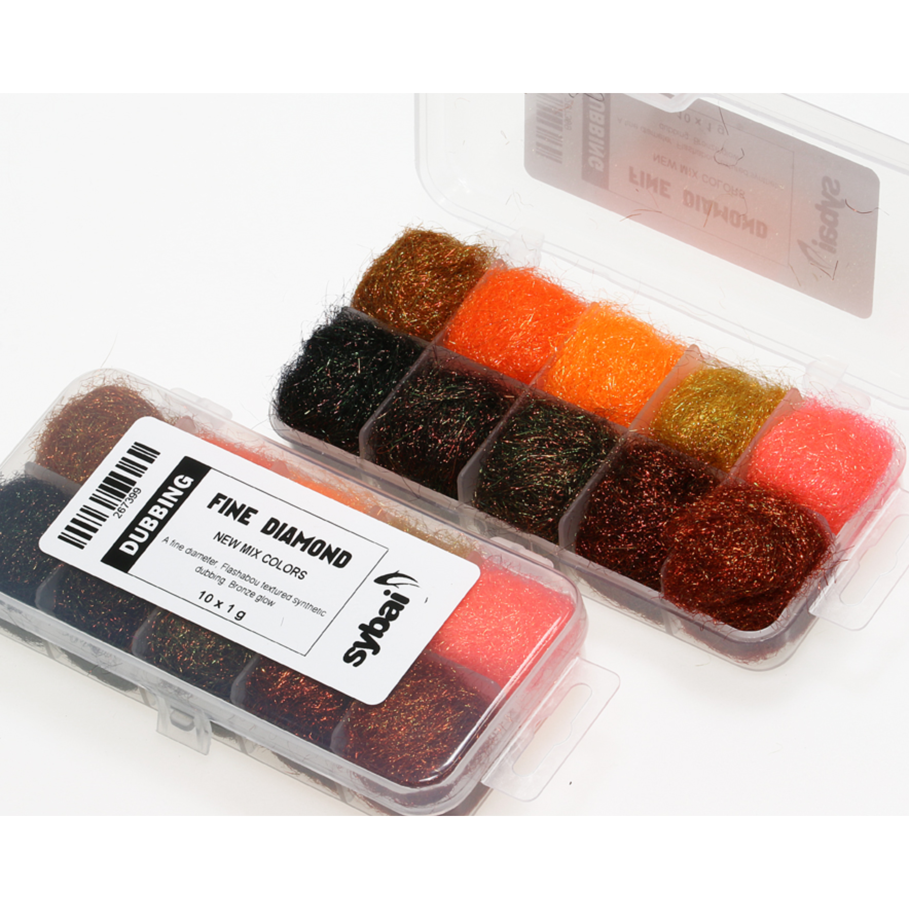 Sybai Fine Diamond Dubbing Box- New Mix Colors – Madison River Fishing ...