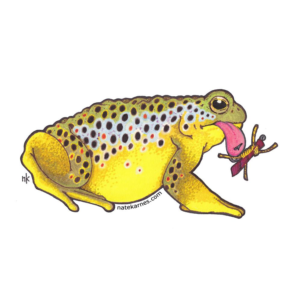 Brown Trout Toad Sticker