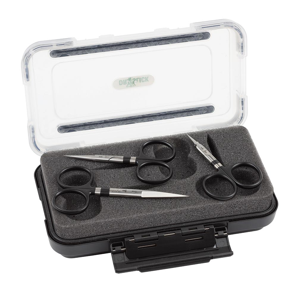 Dr. Slick Tungsten Carbide Scissors in Large Fly Box