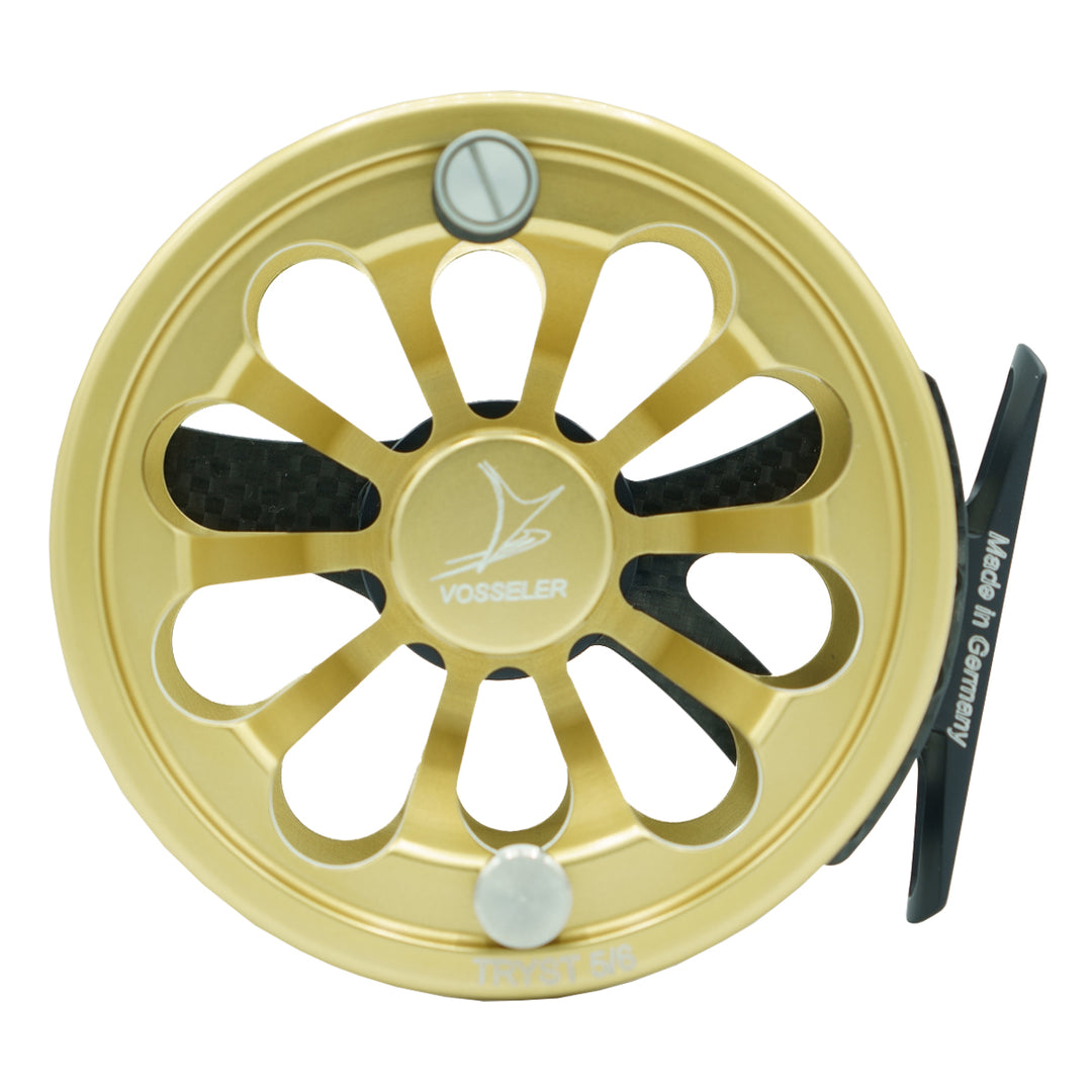 Vosseler TRYST Carbon Reel 5/6 Gold – Madison River Fishing Company Vosseler TRYST Carbon Reel 5/6 Gold – Madison River Fishing Company
