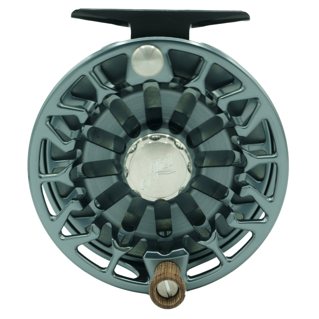 Abel SDF Reel 5/6 Underwood Mayfly Furry Slate Grey with Walnut Handle - Madison River Fishing Company