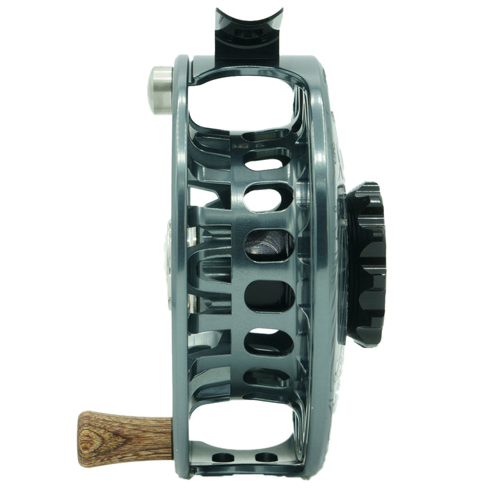 Abel SDF Reel 5/6 Underwood Mayfly Furry Slate Grey with Walnut Handle - Madison River Fishing Company