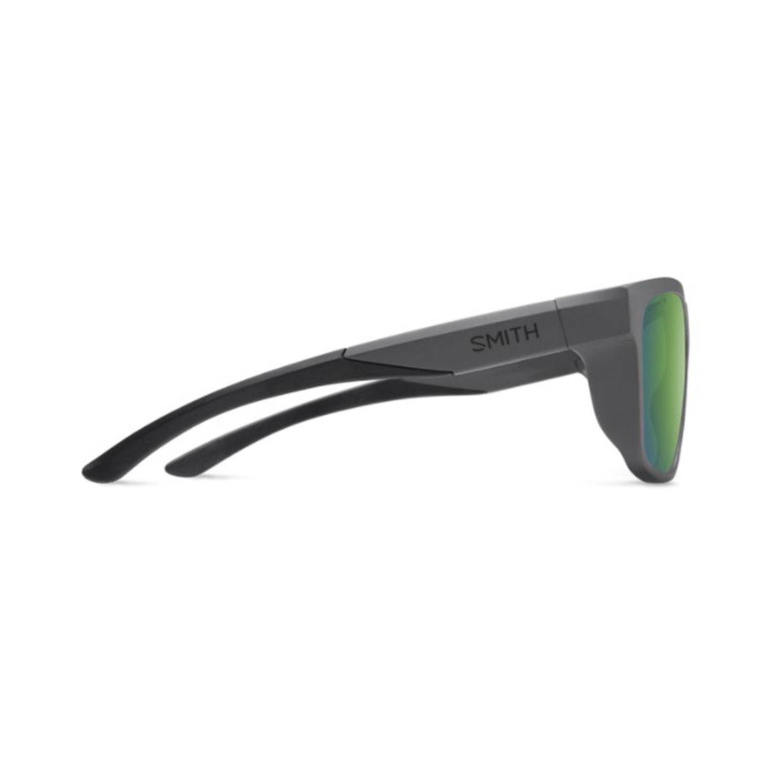 Smith Barra Sunglasses Matte Cement ChromaPop Polarized Green Mirror