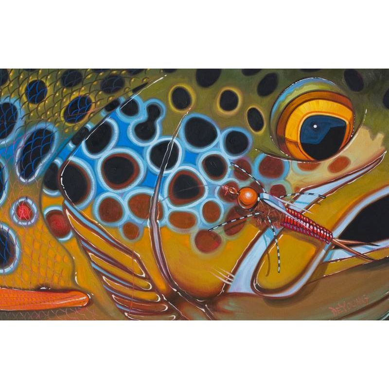 Deyoung Brown Trout Rubberlegs Canvas Print 36x24"