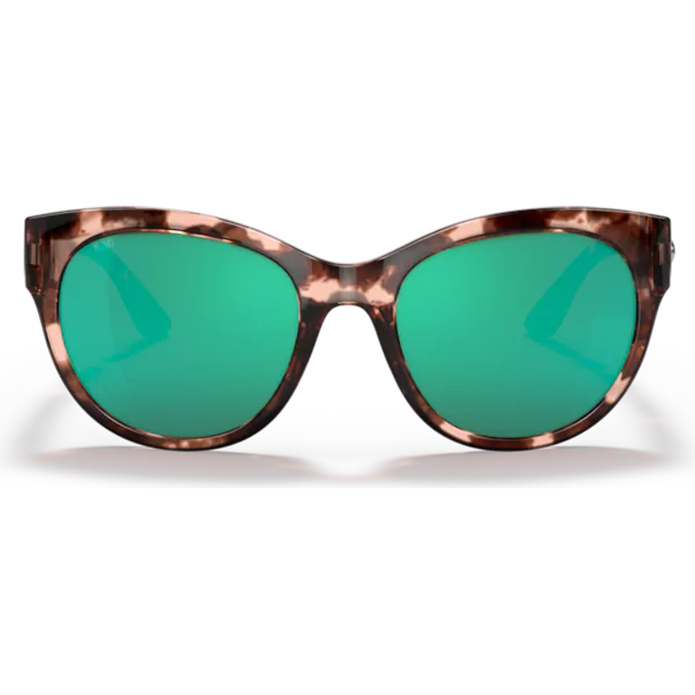 Costa Maya Sunglasses Shiny Coral Tortoise Green Mirror 580G
