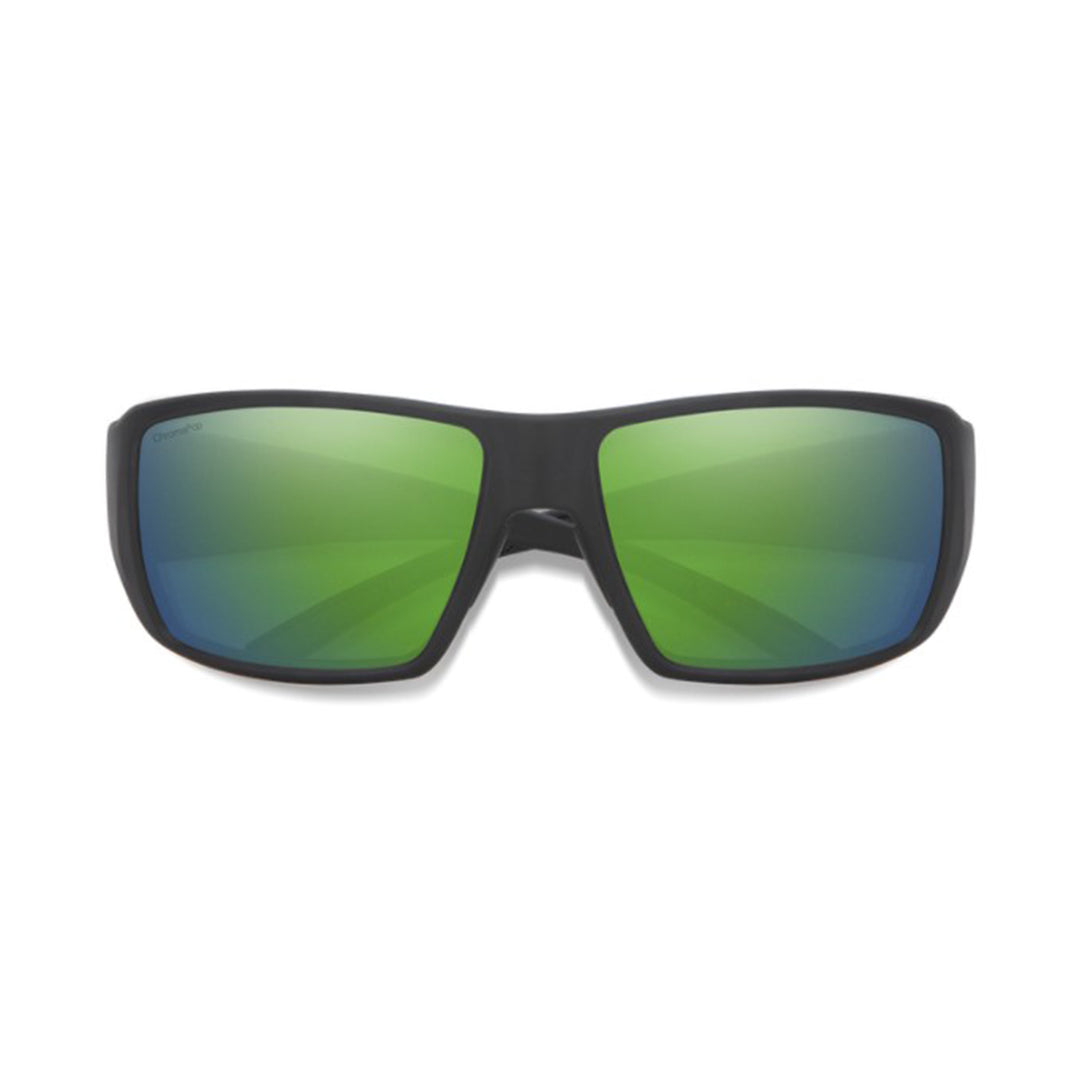 Smith Guide's Choice Sunglasses Matte Black ChromaPop Glass Polarized Green Mirror