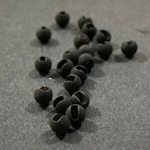 Slotted Tungsten Beads - Matte Black