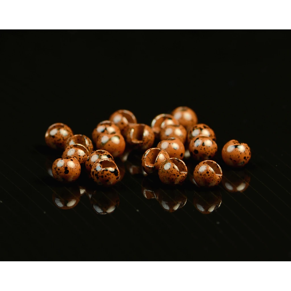 Slotted Tungsten Beads - Mottled Brown