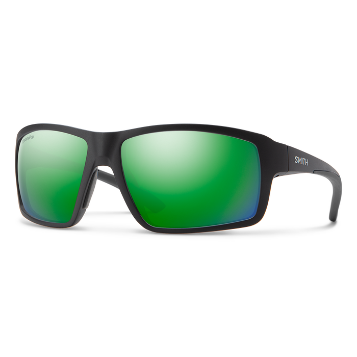 Smith Hookshot Sunglasses Matte Black ChromaPop Polarized Green Mirror