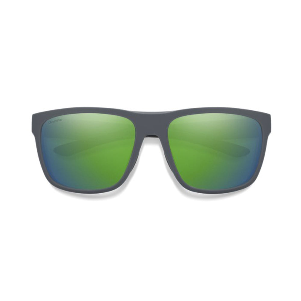 Smith Barra Sunglasses Matte Cement ChromaPop Polarized Green Mirror