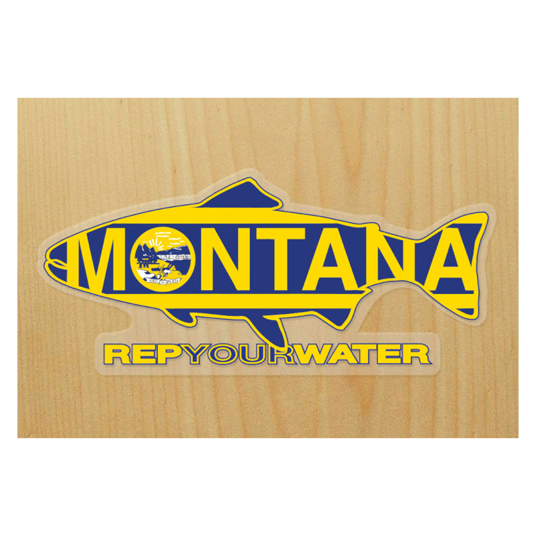 Rep Your Water Montana Flag Sticker - Madison River Fishing Company