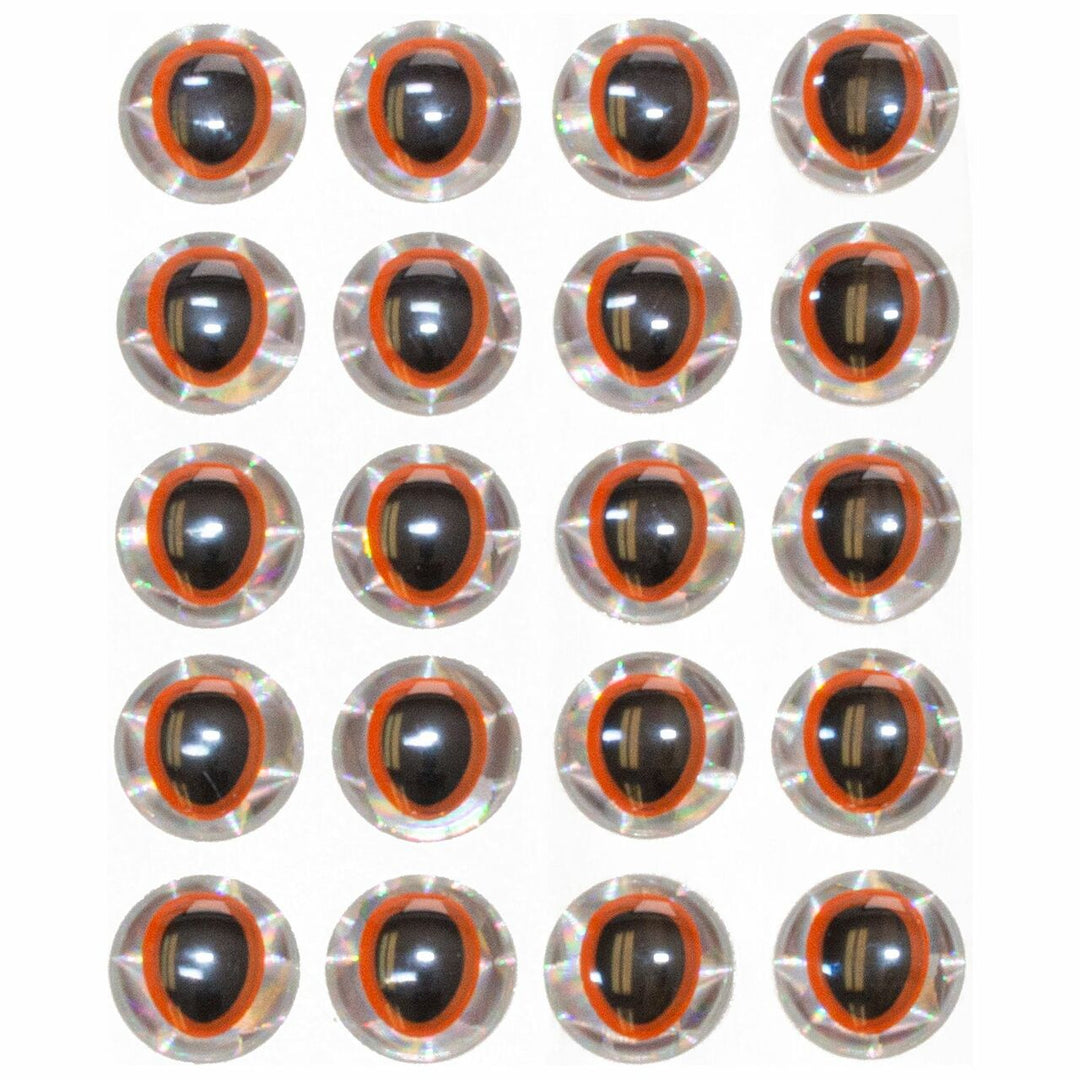 Oval Pupil 3D Eyes - Orange/Black