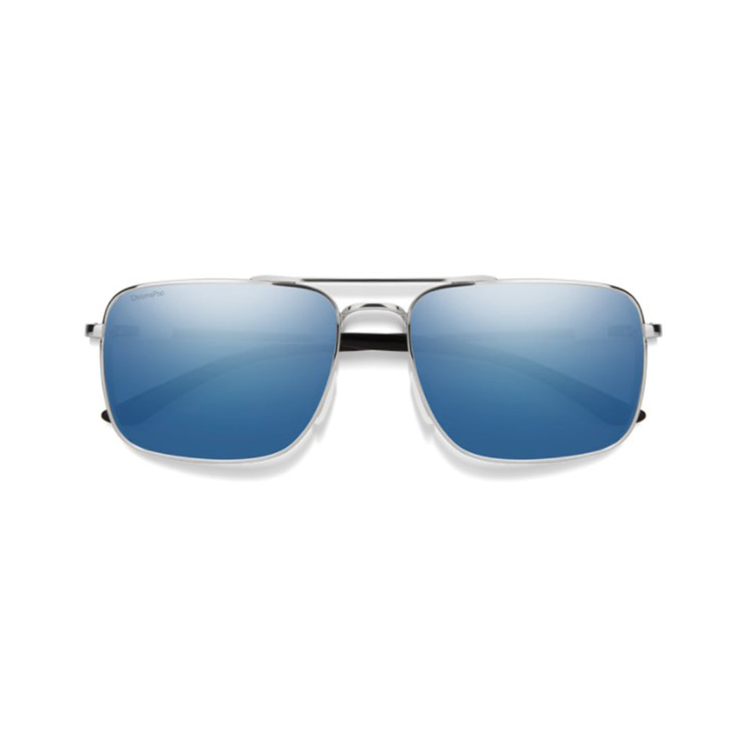 Smith Outcome Sunglasses Silver ChromaPop Polarized Blue Mirror