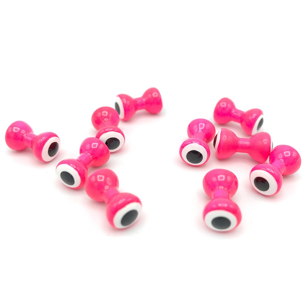 Double Pupil Lead Eyes - Fl. Pink/White