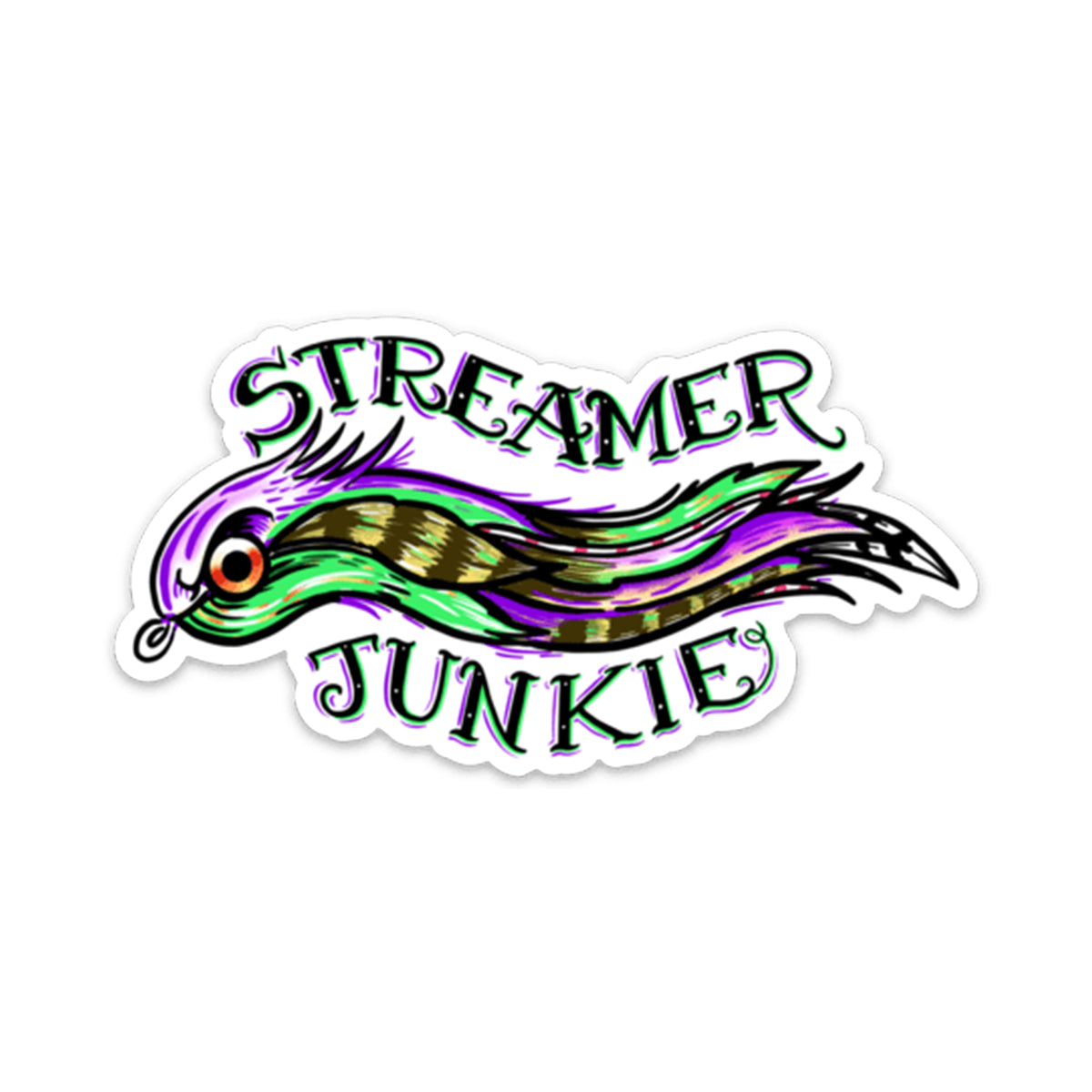 Fly Slaps x Josh May Streamer Junkie Sticker Madison River Fishing Company