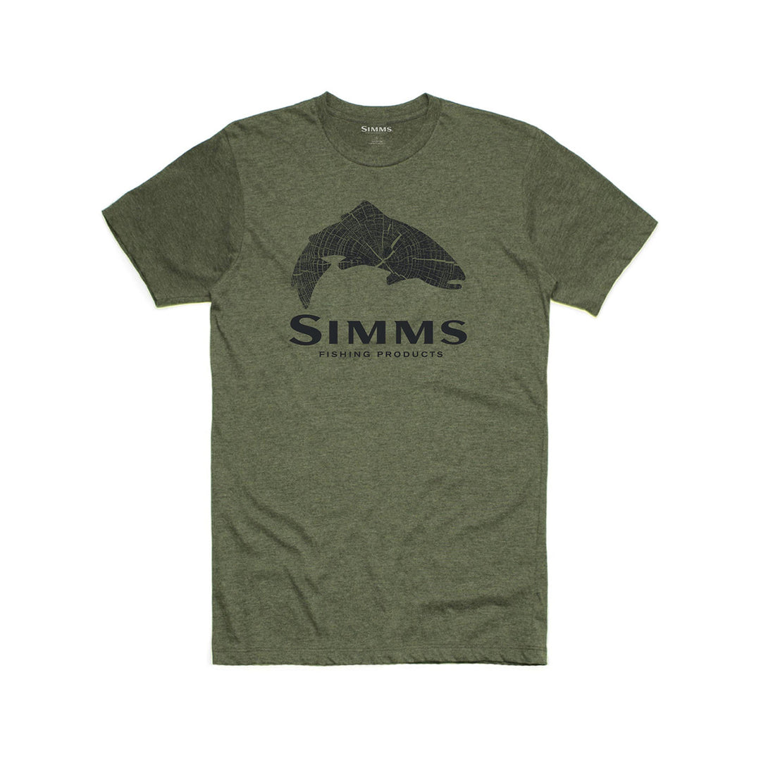 Simms Wood Trout Fill S/S T-Shirt - Military Heather